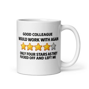 Funny Leaving Job Review Mug For Ex-Colleagues