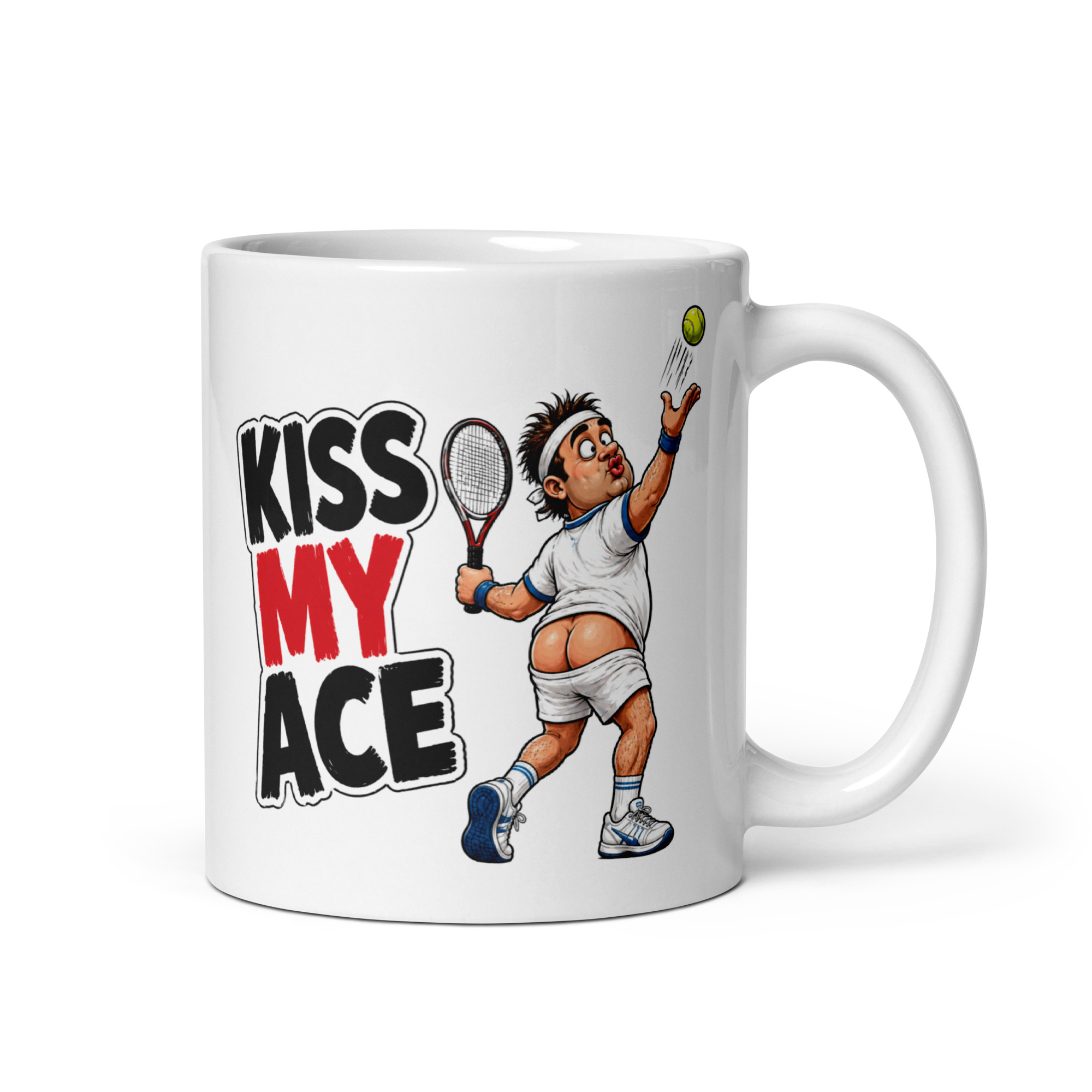 Kiss My Ace Funny Cheeky Tennis Mug Gift For Tennis Players