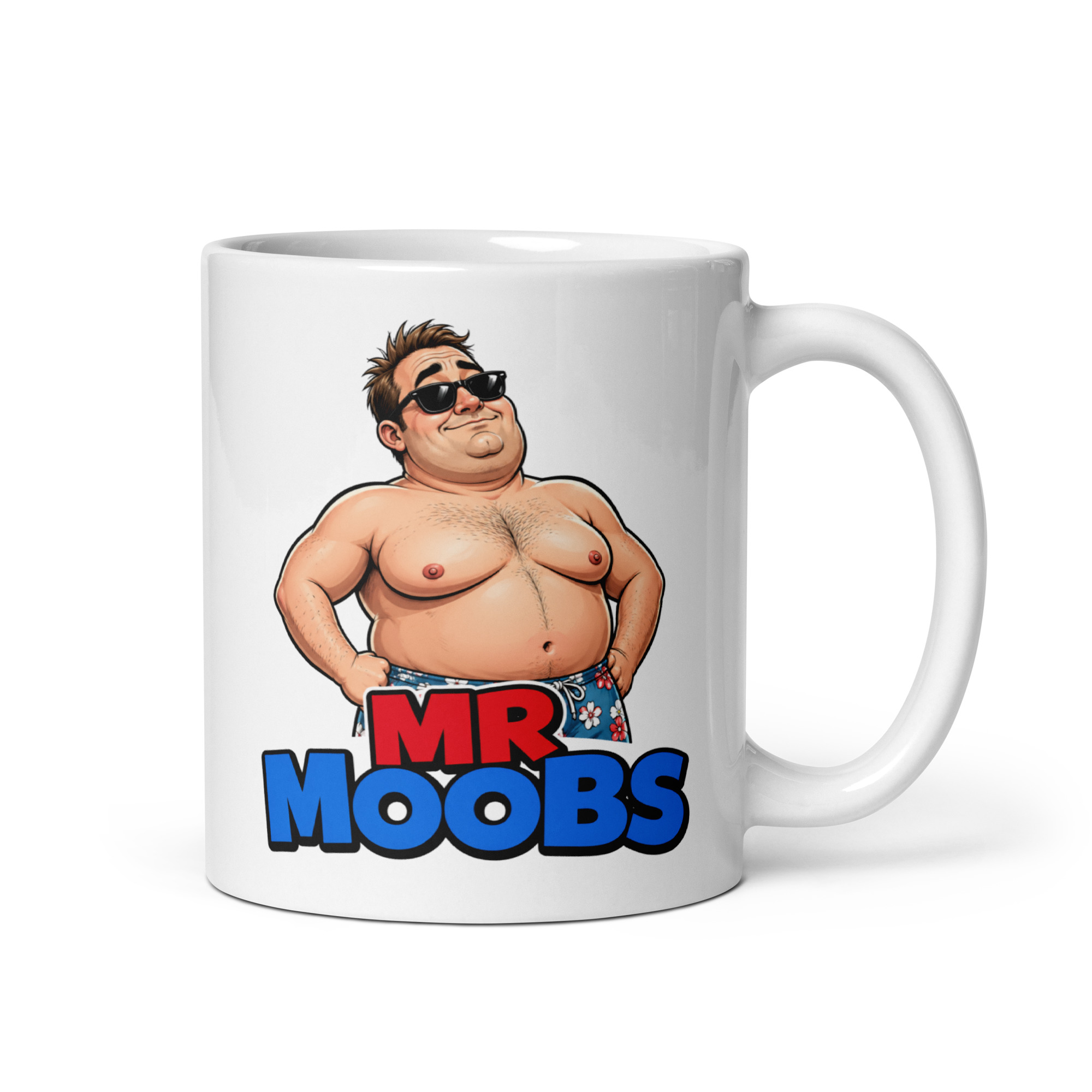 Mr Moobs Mug Funny Gift Mugs For Men With Man Boobs