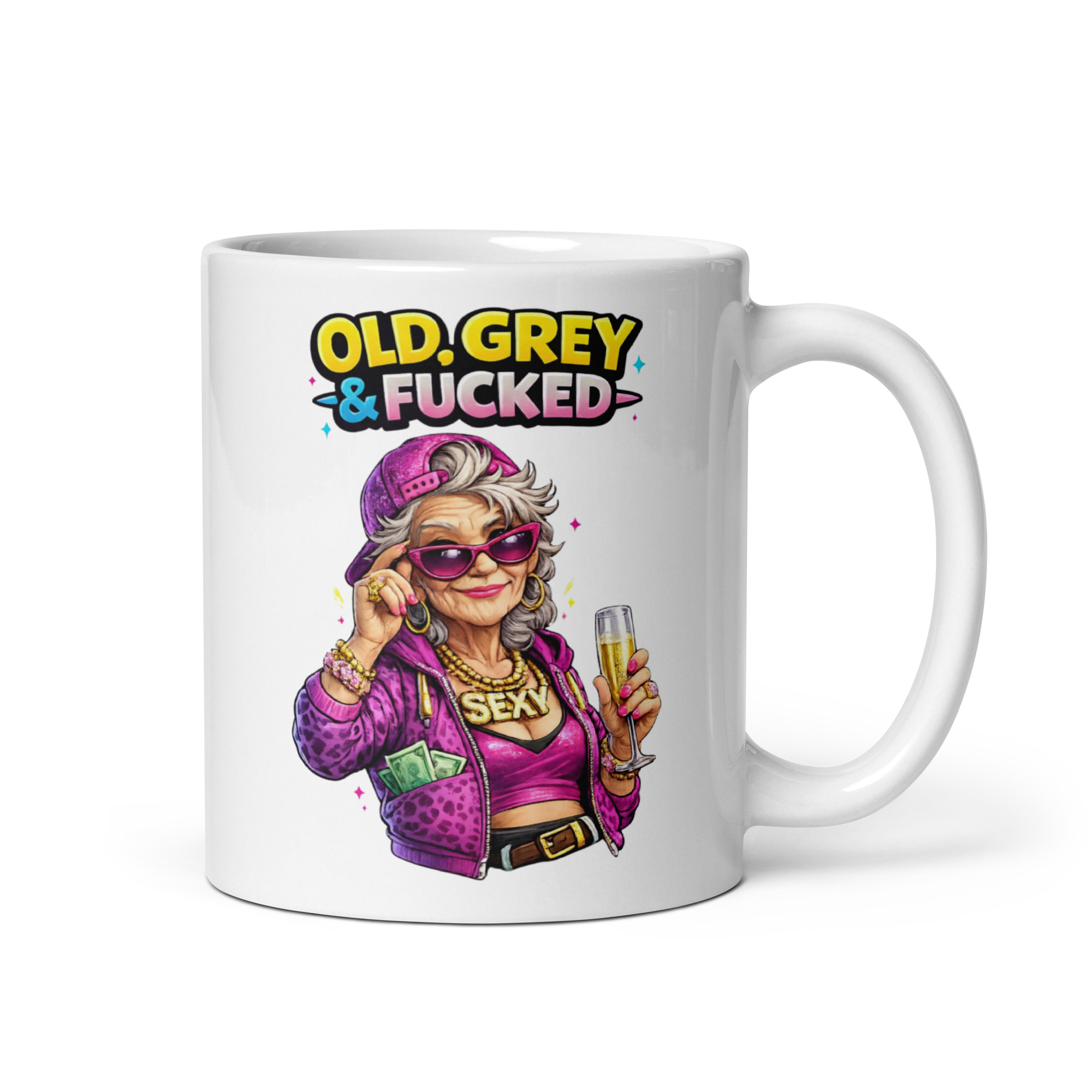 Old Grey & Fucked Mug For Her Gift For Old Ladies