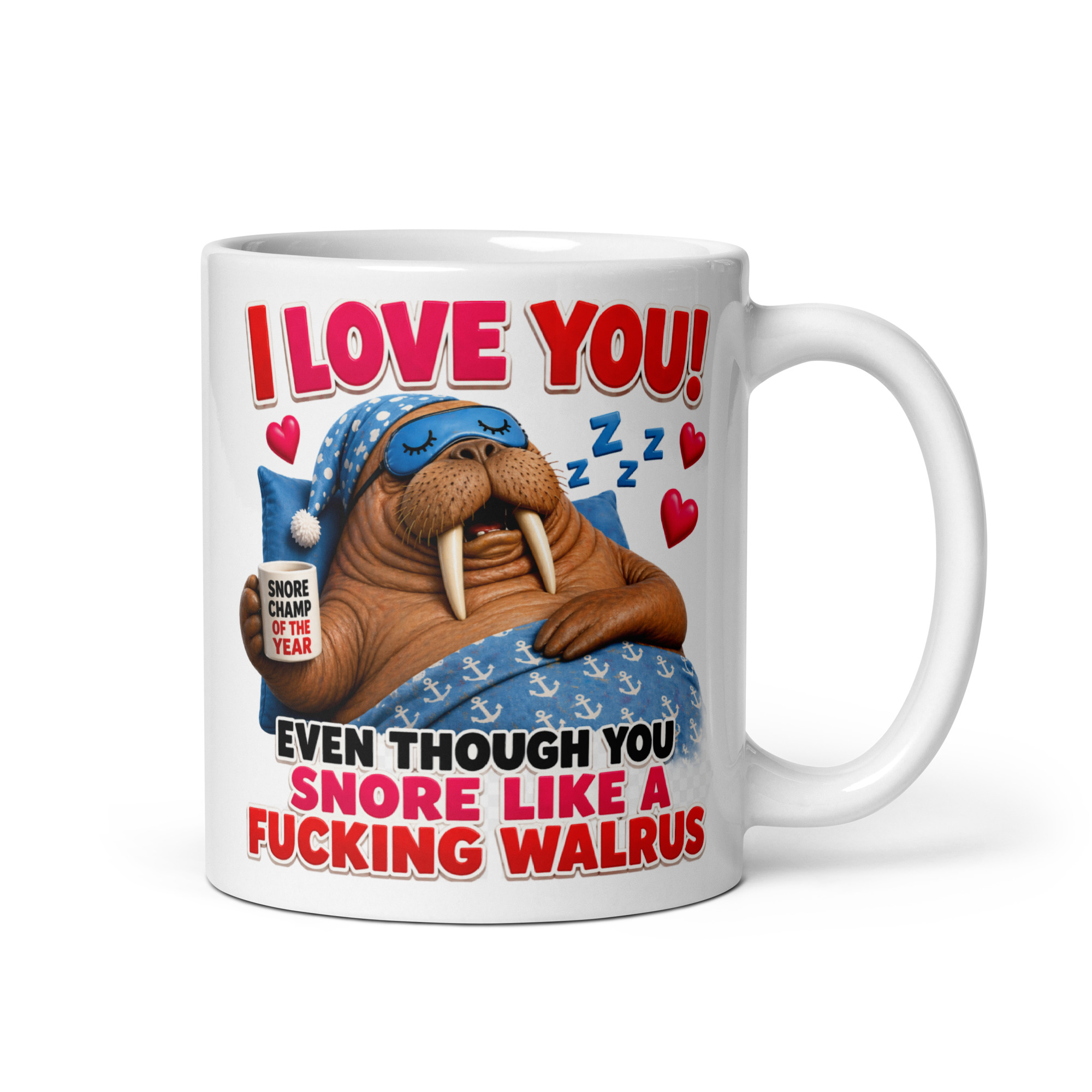 Snoring Partner Gift Mug Funny Snore Like A Walrus Mugs