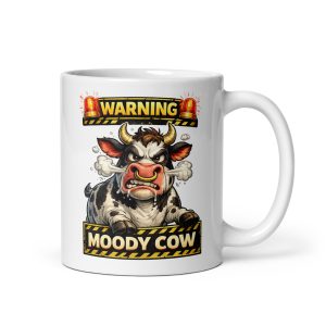 Warning Moody Cow Mug Funny Novelty Mugs For Her
