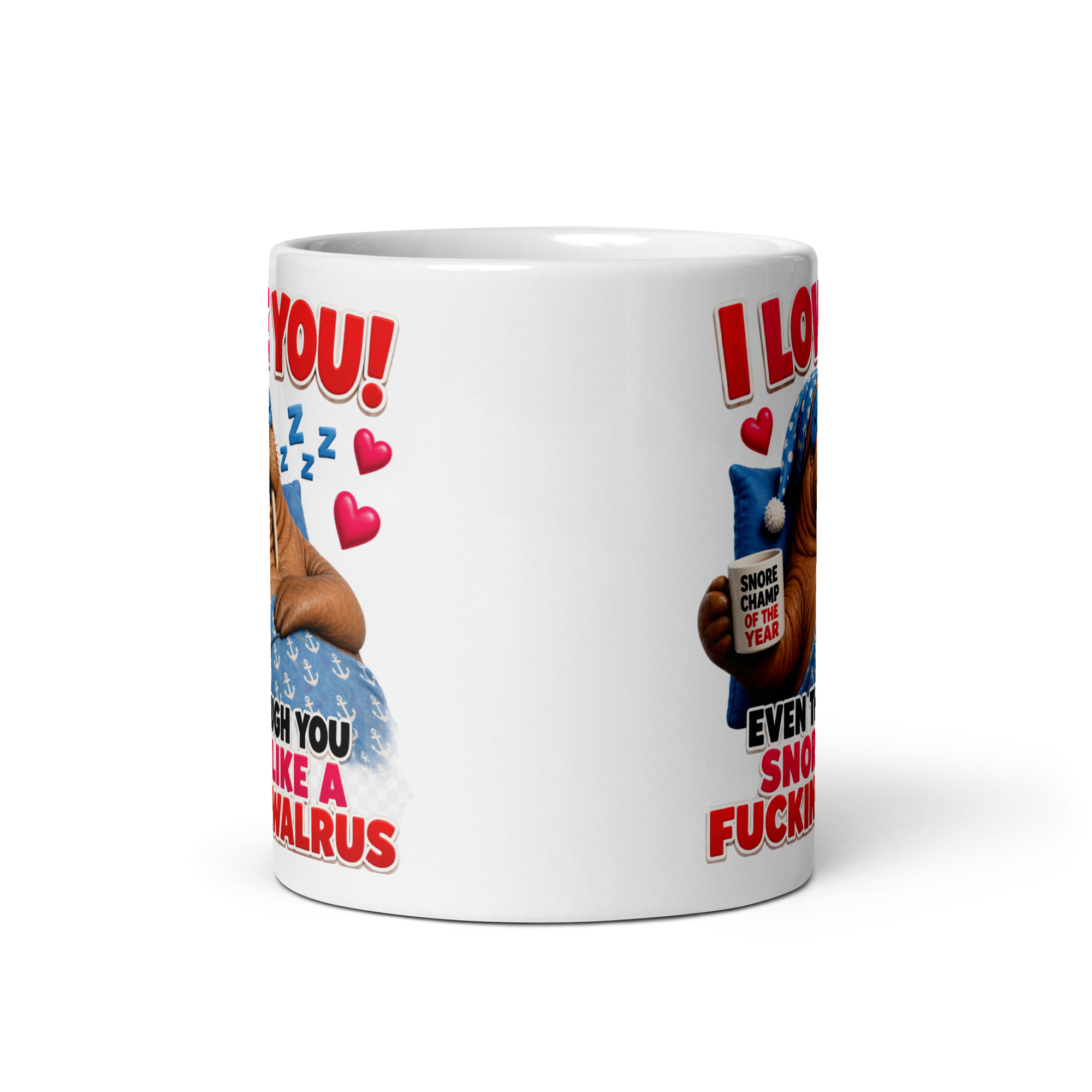 Snoring Partner Gift Mug Funny Snore Like A Walrus Mugs