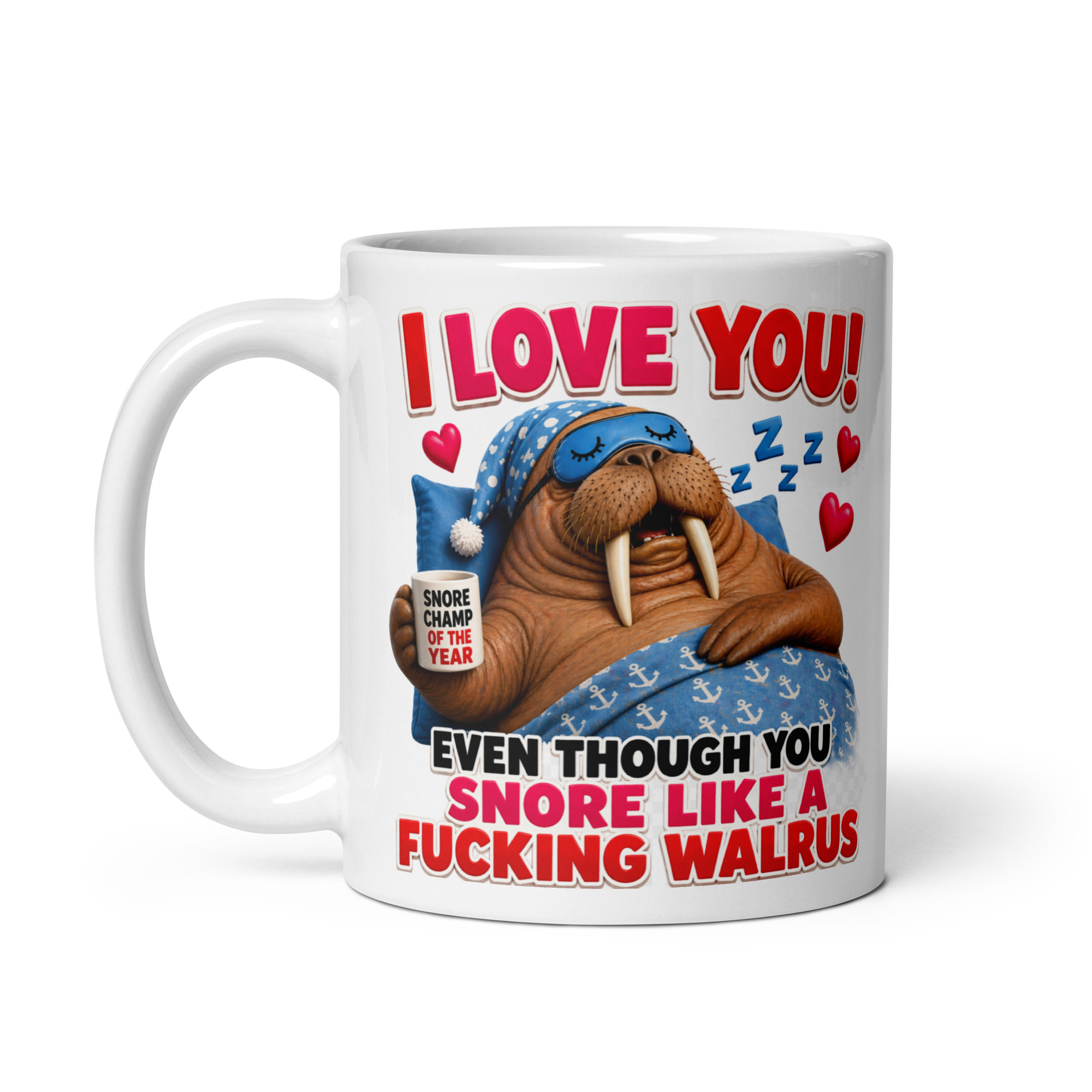 Snoring Partner Gift Mug Funny Snore Like A Walrus Mugs
