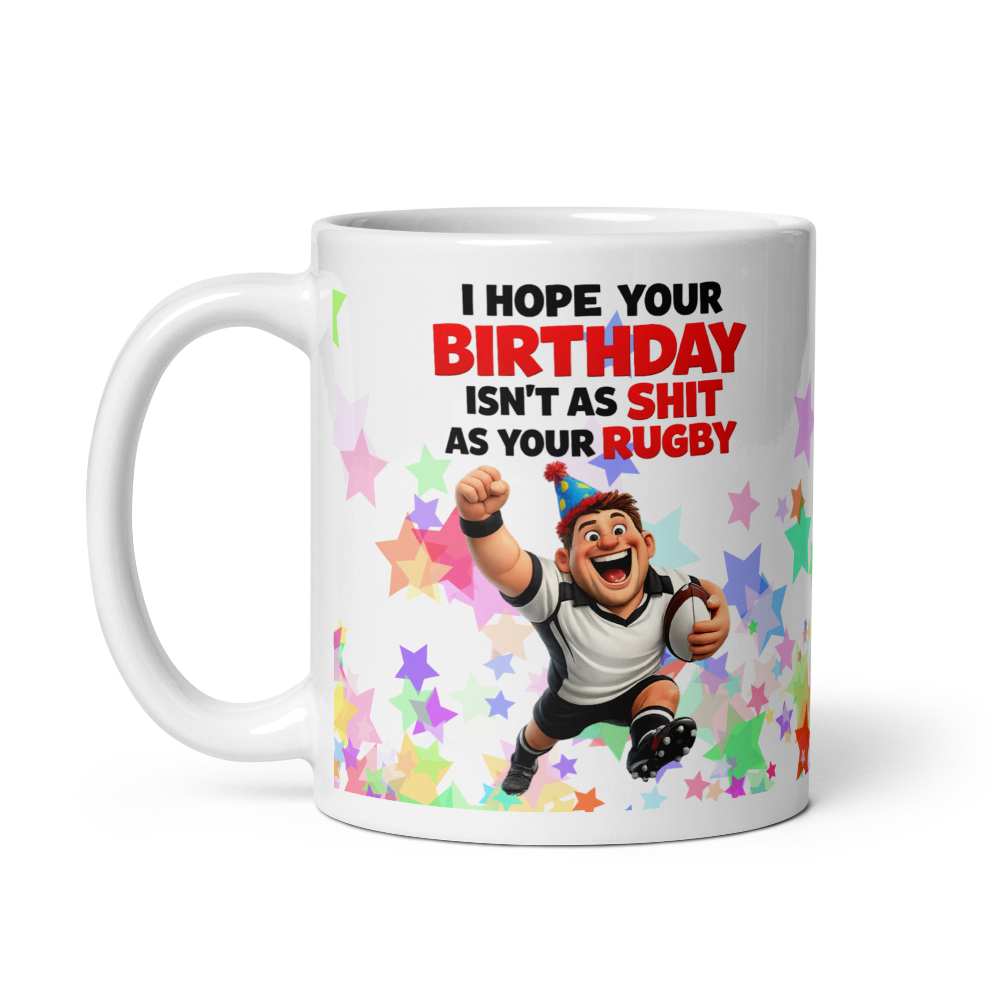 Funny Rugby Birthday Mug – Shit At Rugby Mugs