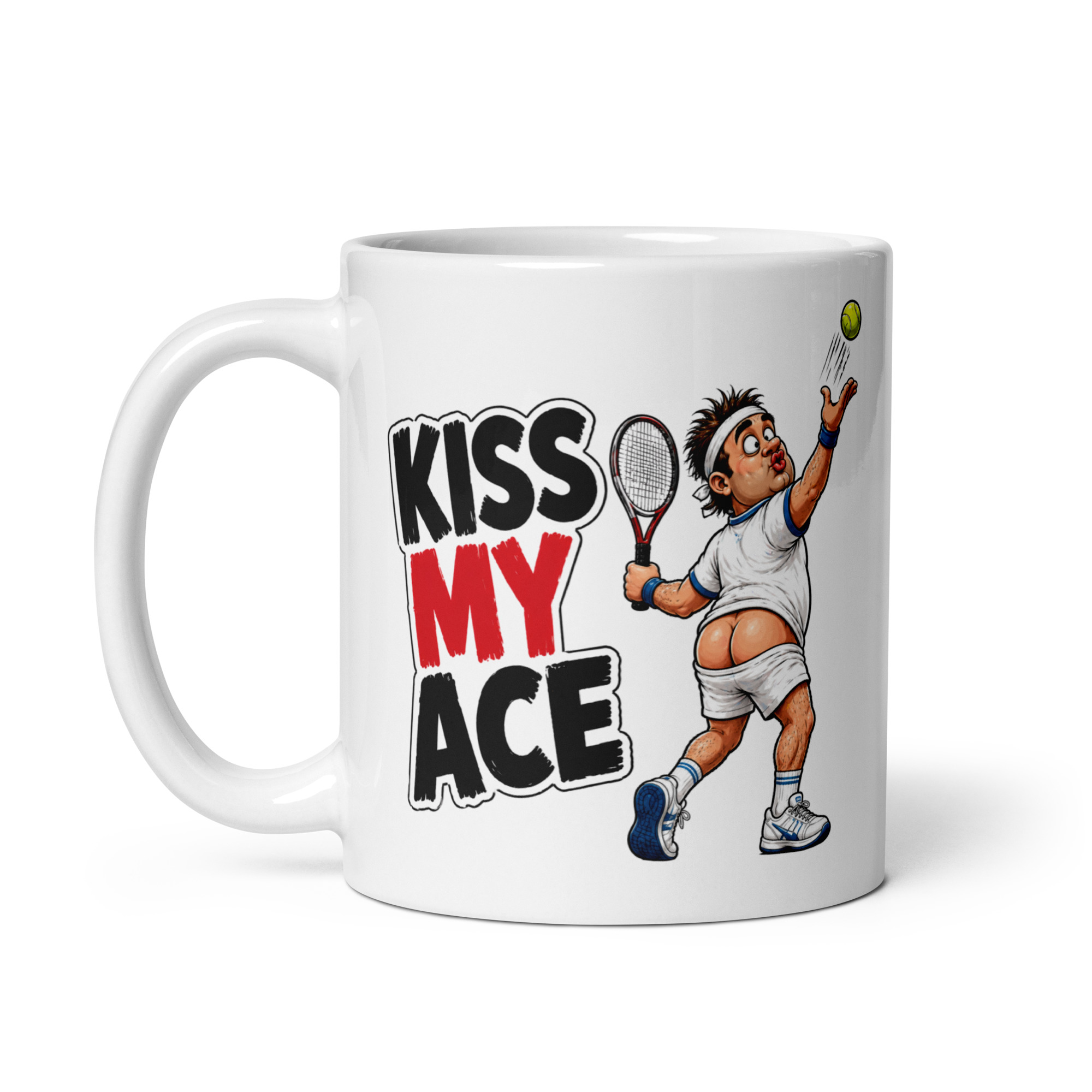 Kiss My Ace Funny Cheeky Tennis Mug Gift For Tennis Players