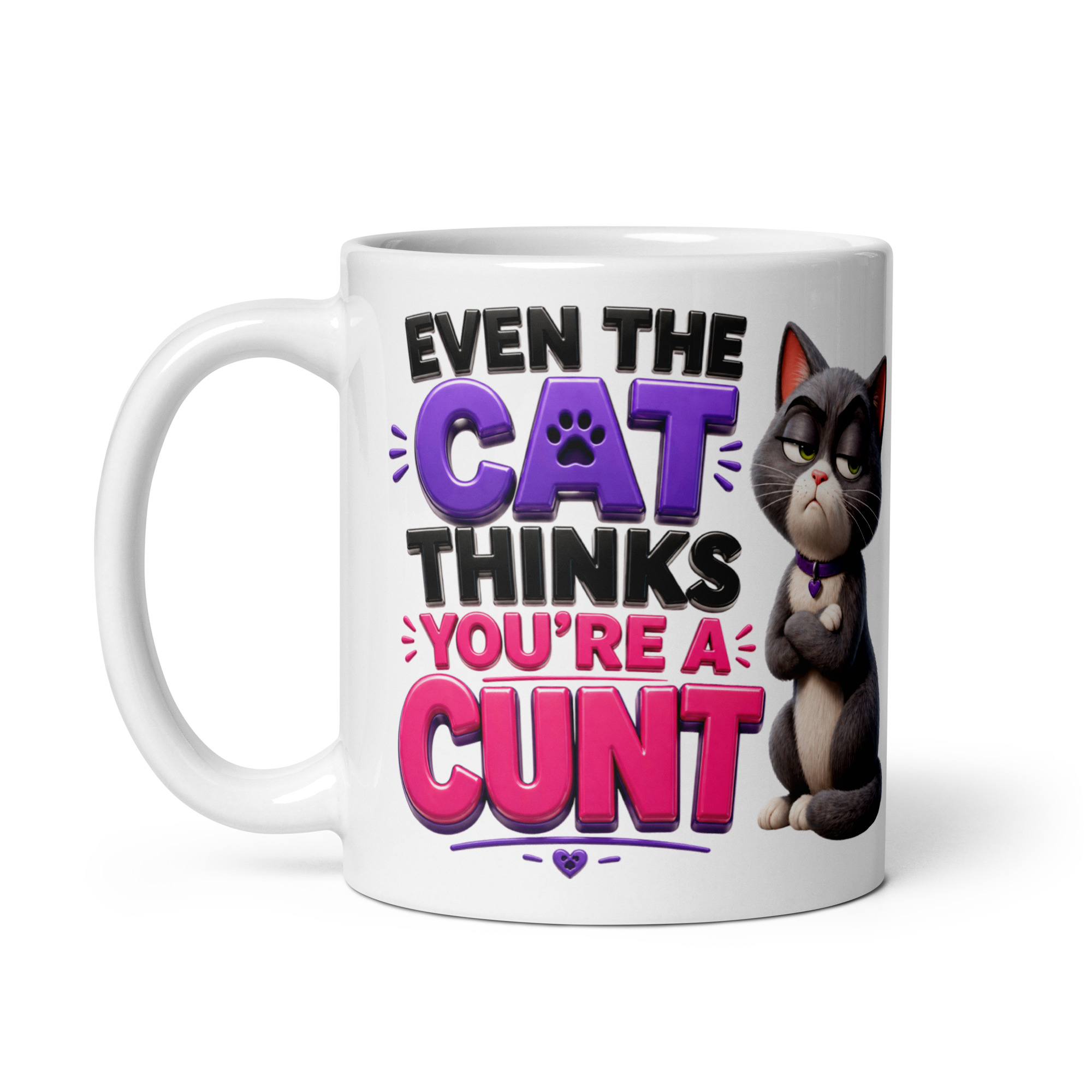 Rude Mugs For Cat Owners Even The Cat Thinks You’re A Cunt