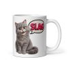 Cute Rude Cat Mug You Slag Cheeky Gift Mugs Grey Cats