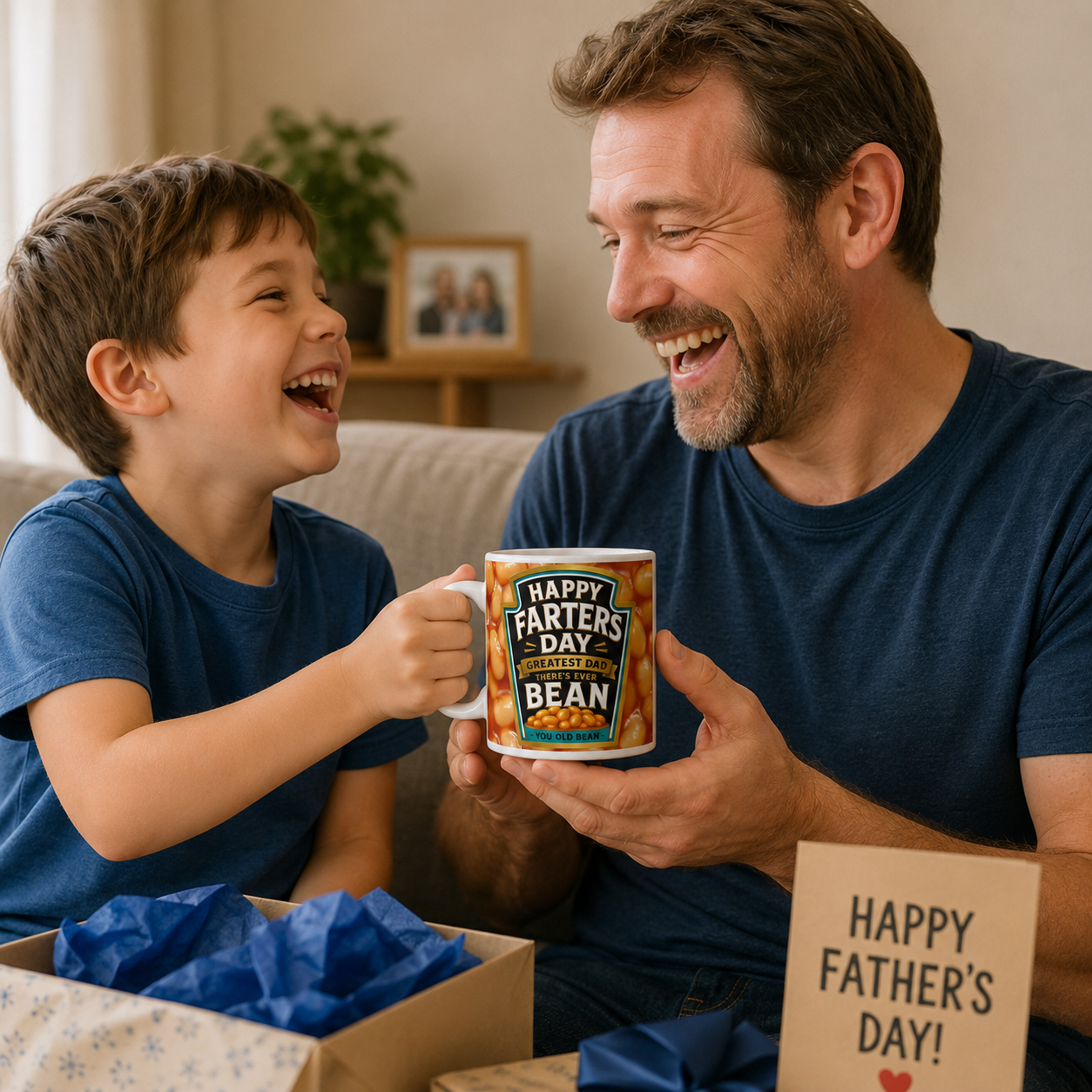 Funny Fathers Day Mug Happy Farters Day Beans Mugs