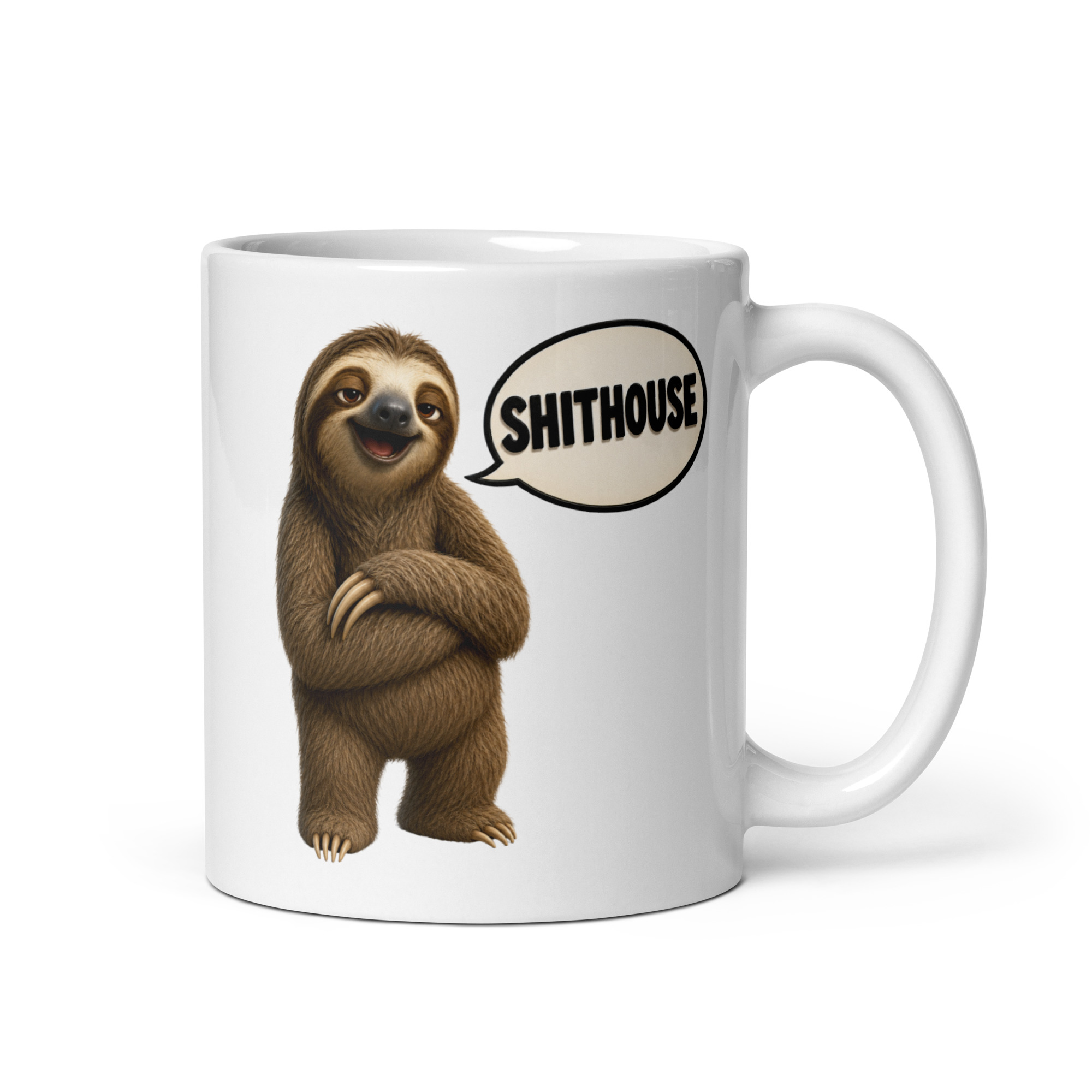Funny Rude Sloth Mug Shithouse Cheeky Sloth Mugs