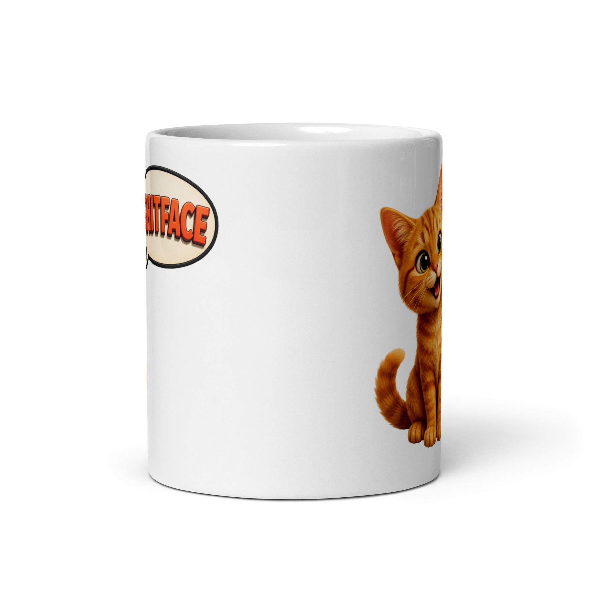 Funny Cute Cat Rude Shitface Mug Cheeky Gift Mugs