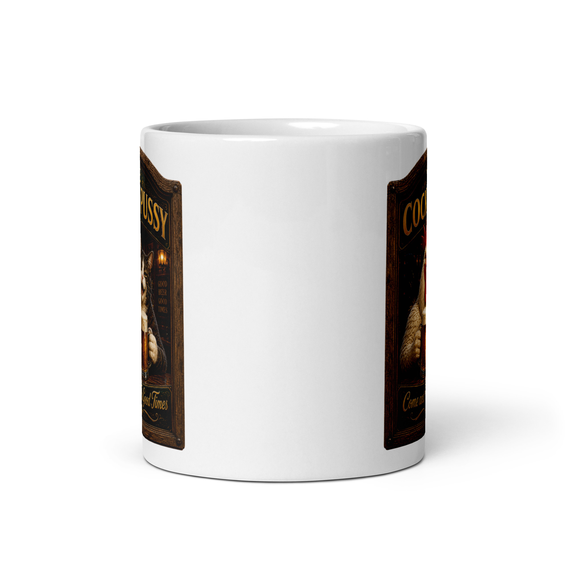 The Cock and Pussy Pub Sign Mug