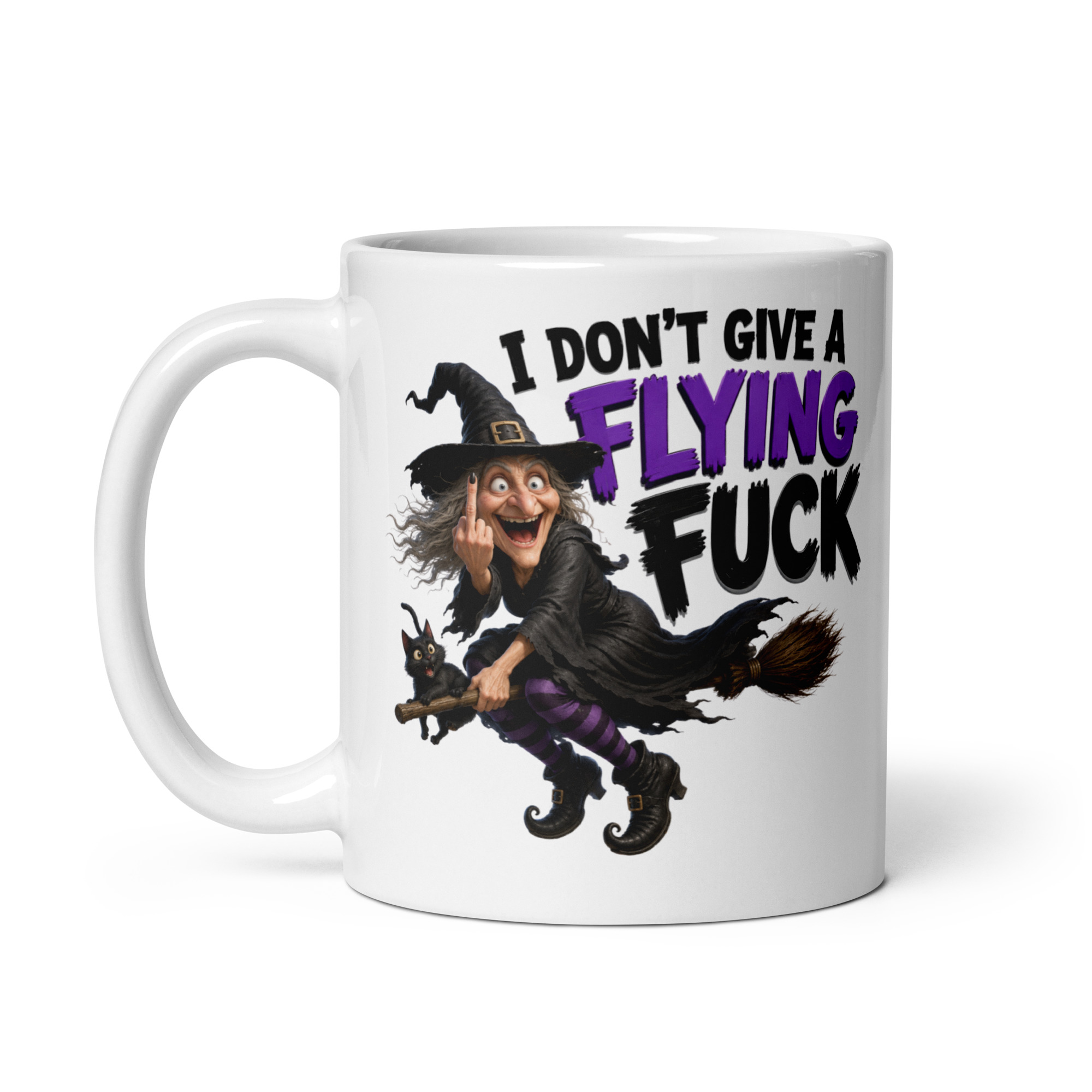 Funny Rude Witch Mug I Don’t Give A Flying Fuck