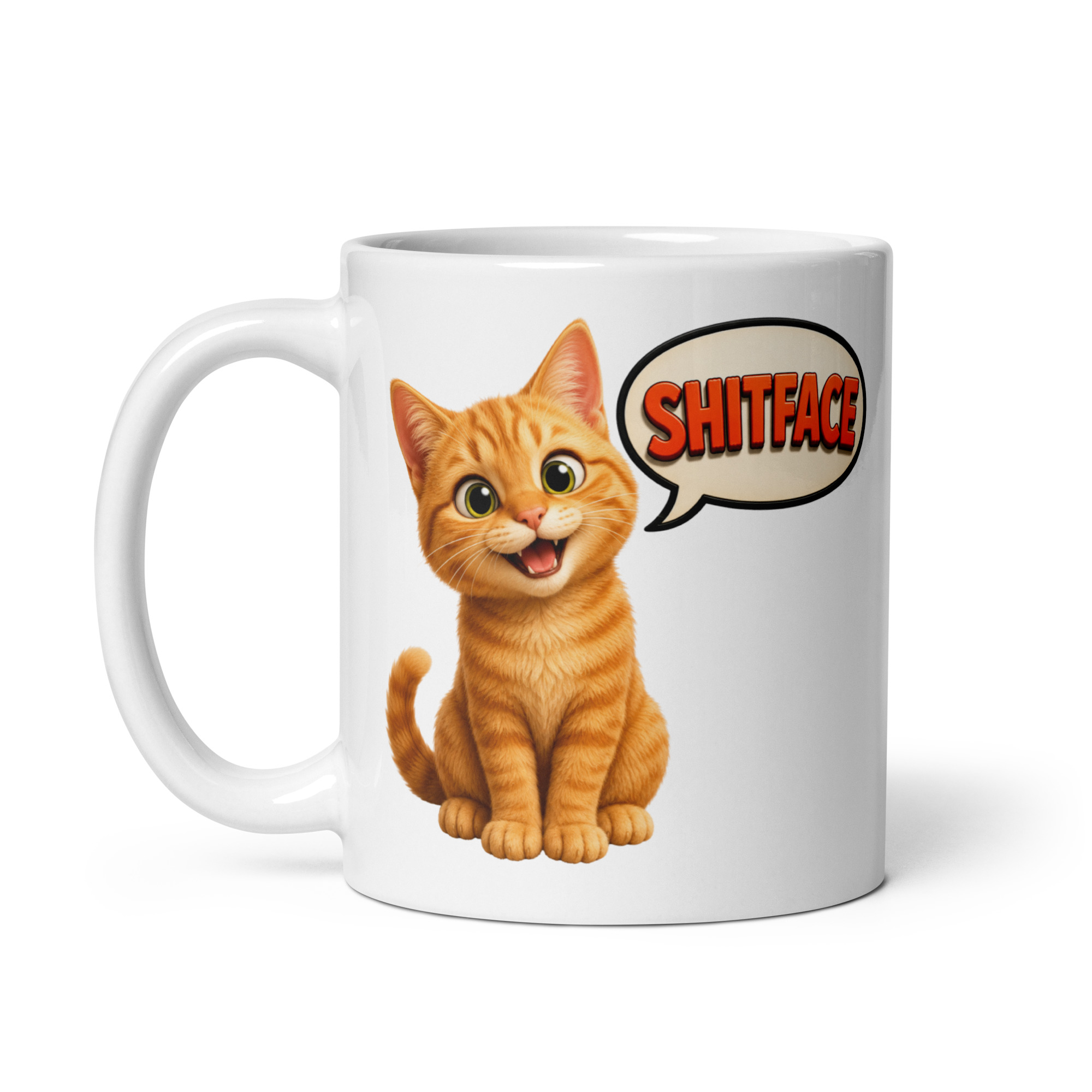Funny Cute Cat Rude Shitface Mug Cheeky Gift Mugs