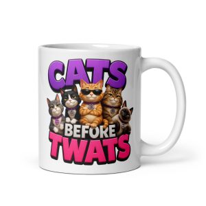 Funny Gift Mugs For Cat Lovers Cats Before Twats Mug