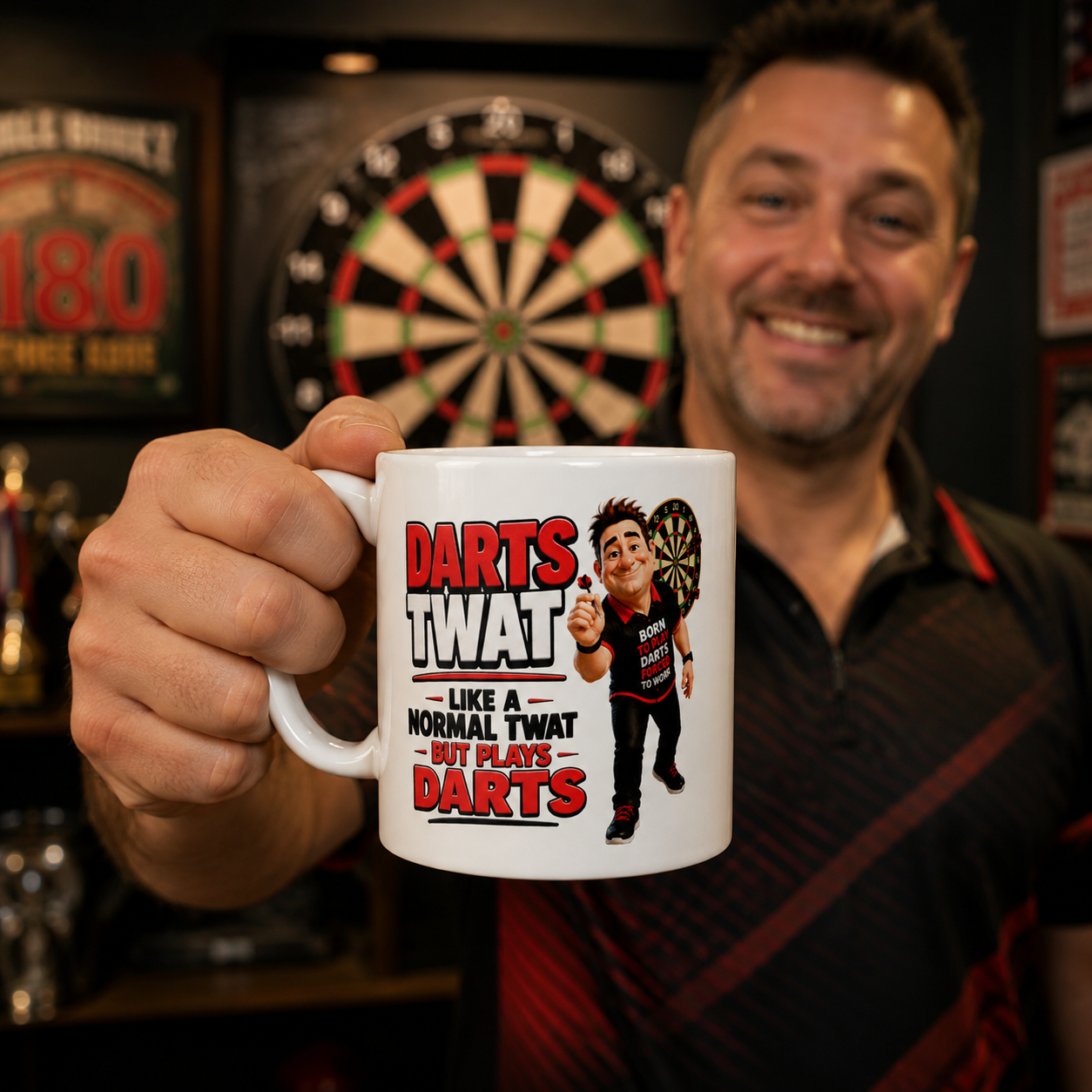 funny gift mugs for darts players