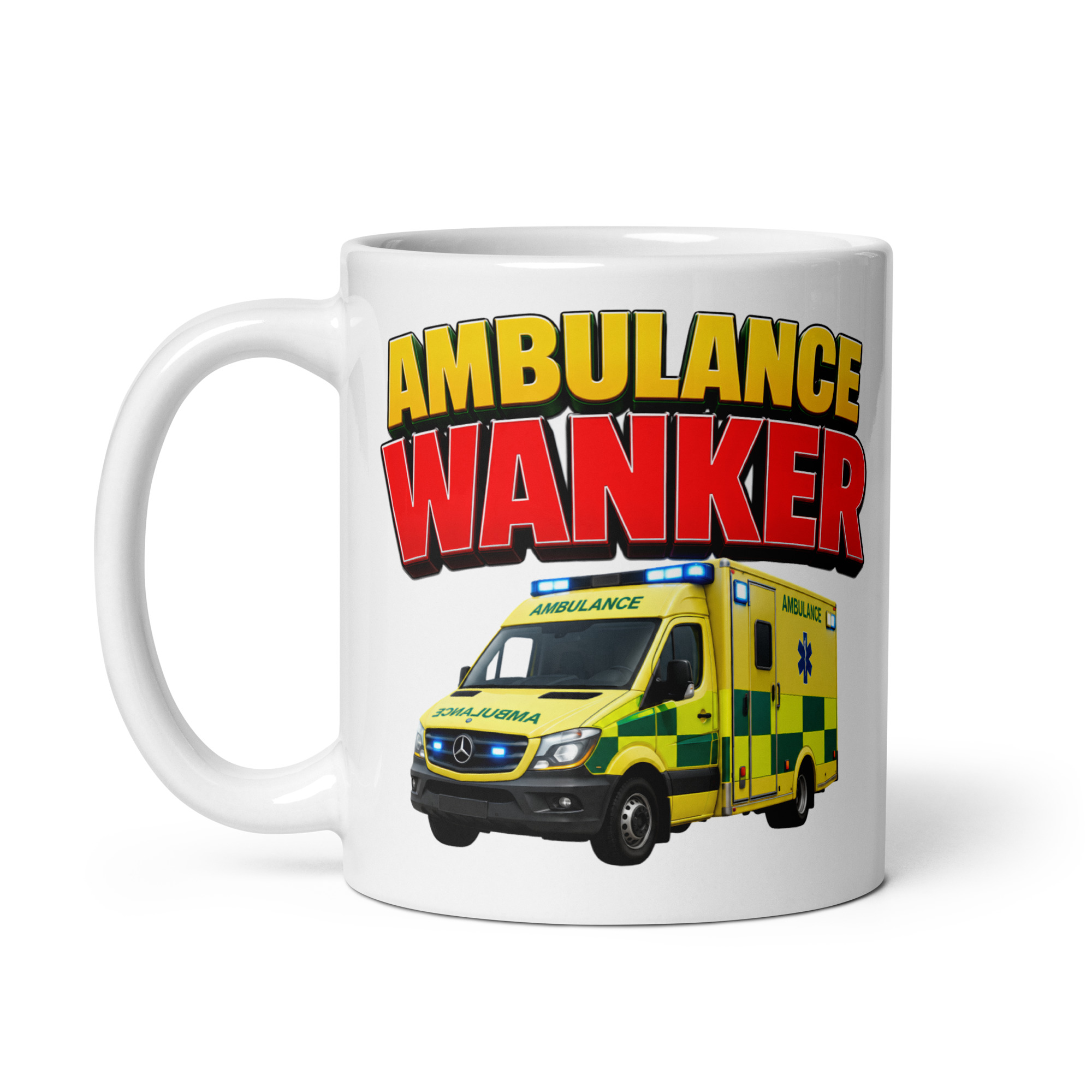 Funny Rude Gift Mugs For Paramedics Ambulance Wanker Mug