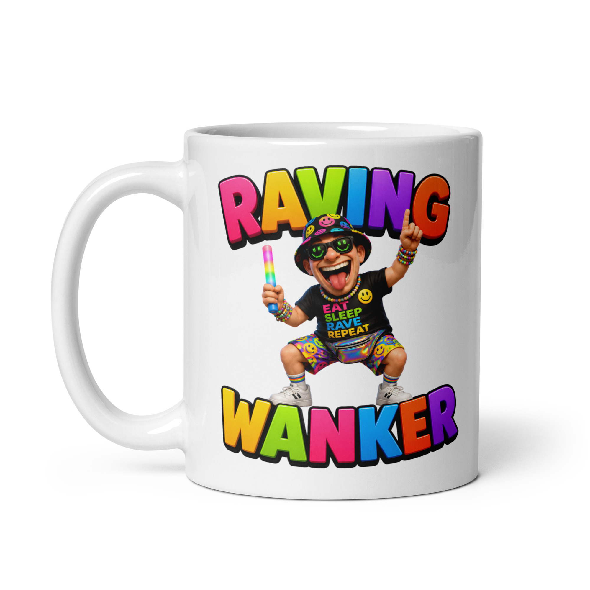 Raving Wanker Mug Funny Gift Mugs For Ravers