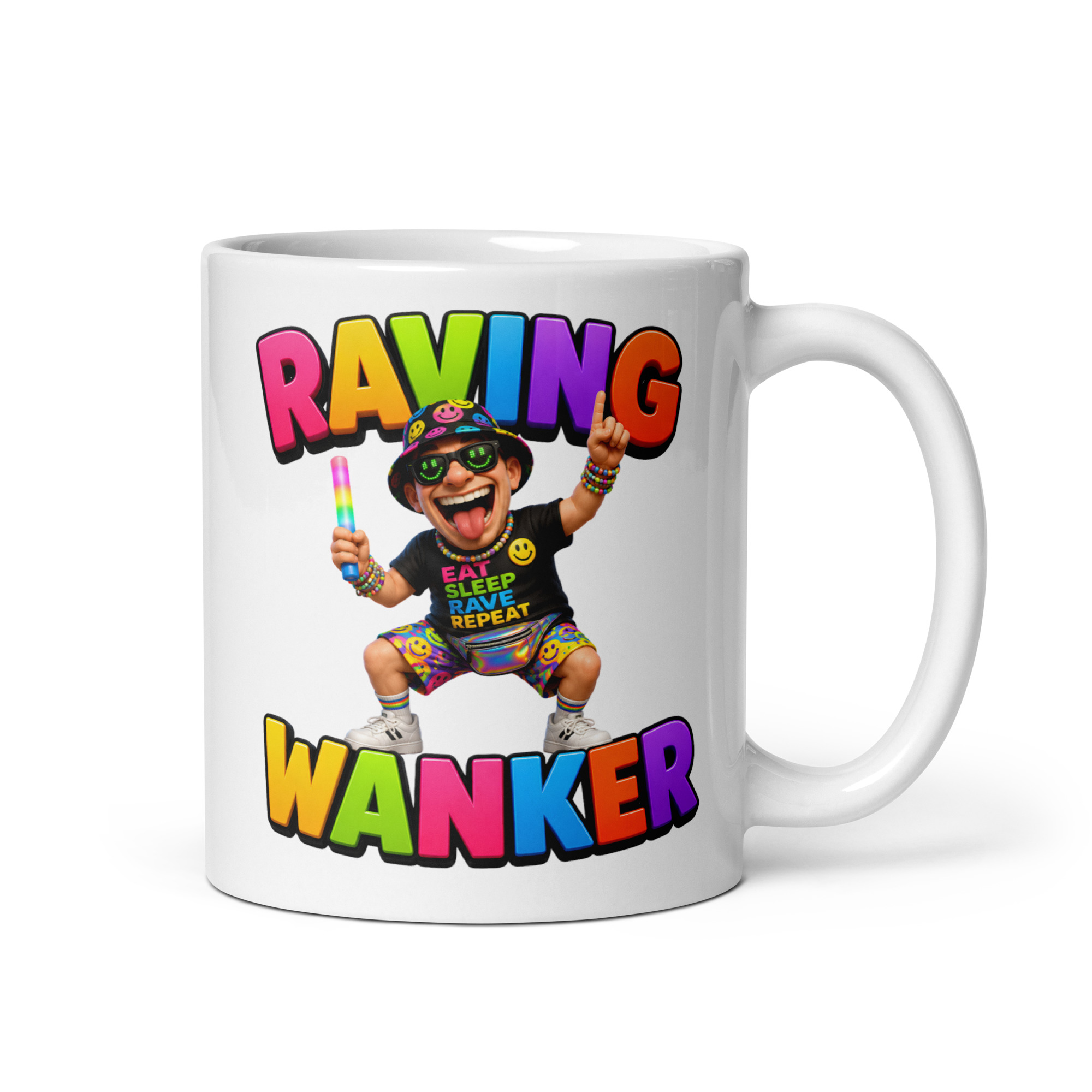 Raving Wanker Mug Funny Gift Mugs For Ravers