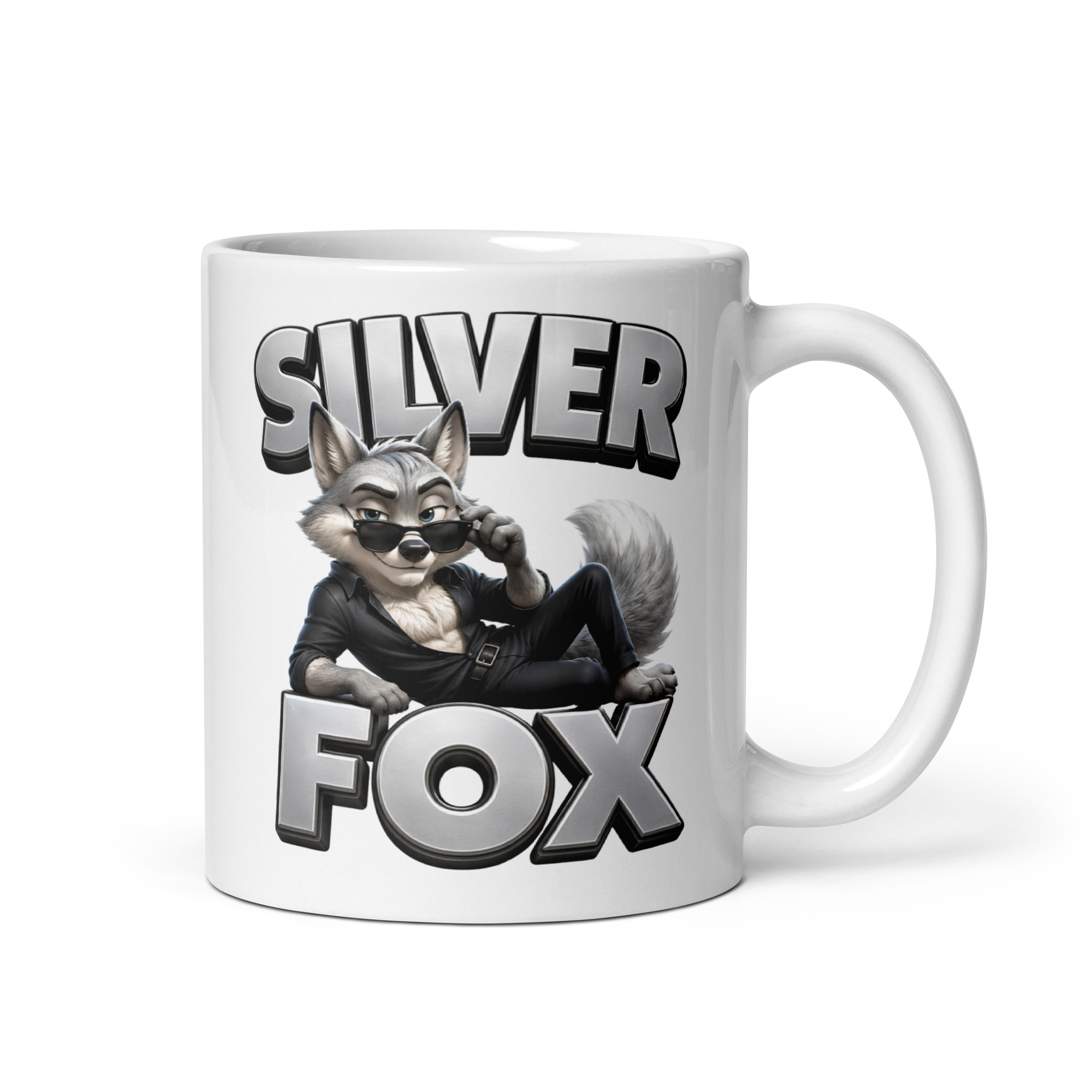 Silver Fox Mug Gift Mugs For Grey Hair Men