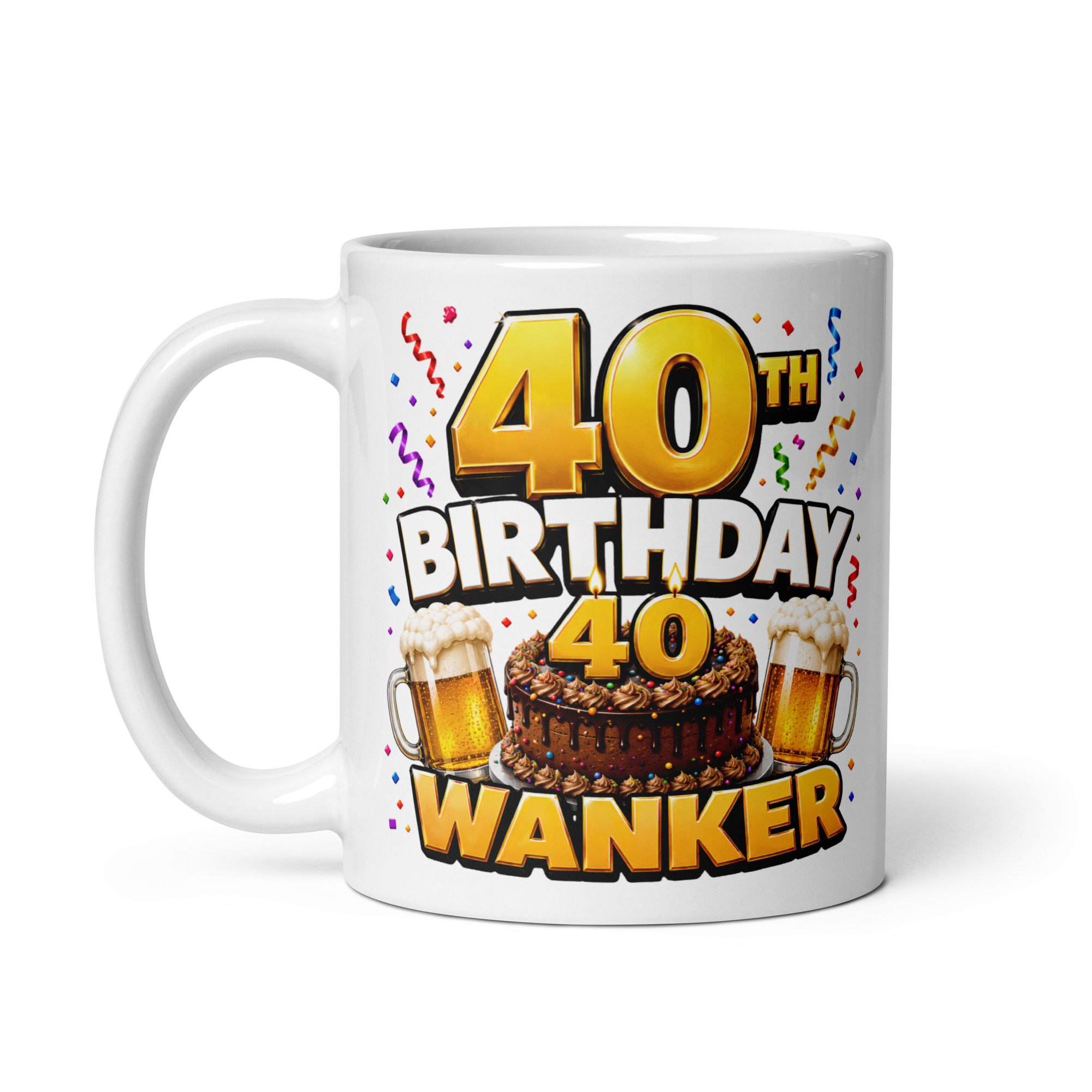 40th Birthday Wanker Mug Funny Rude Mugs