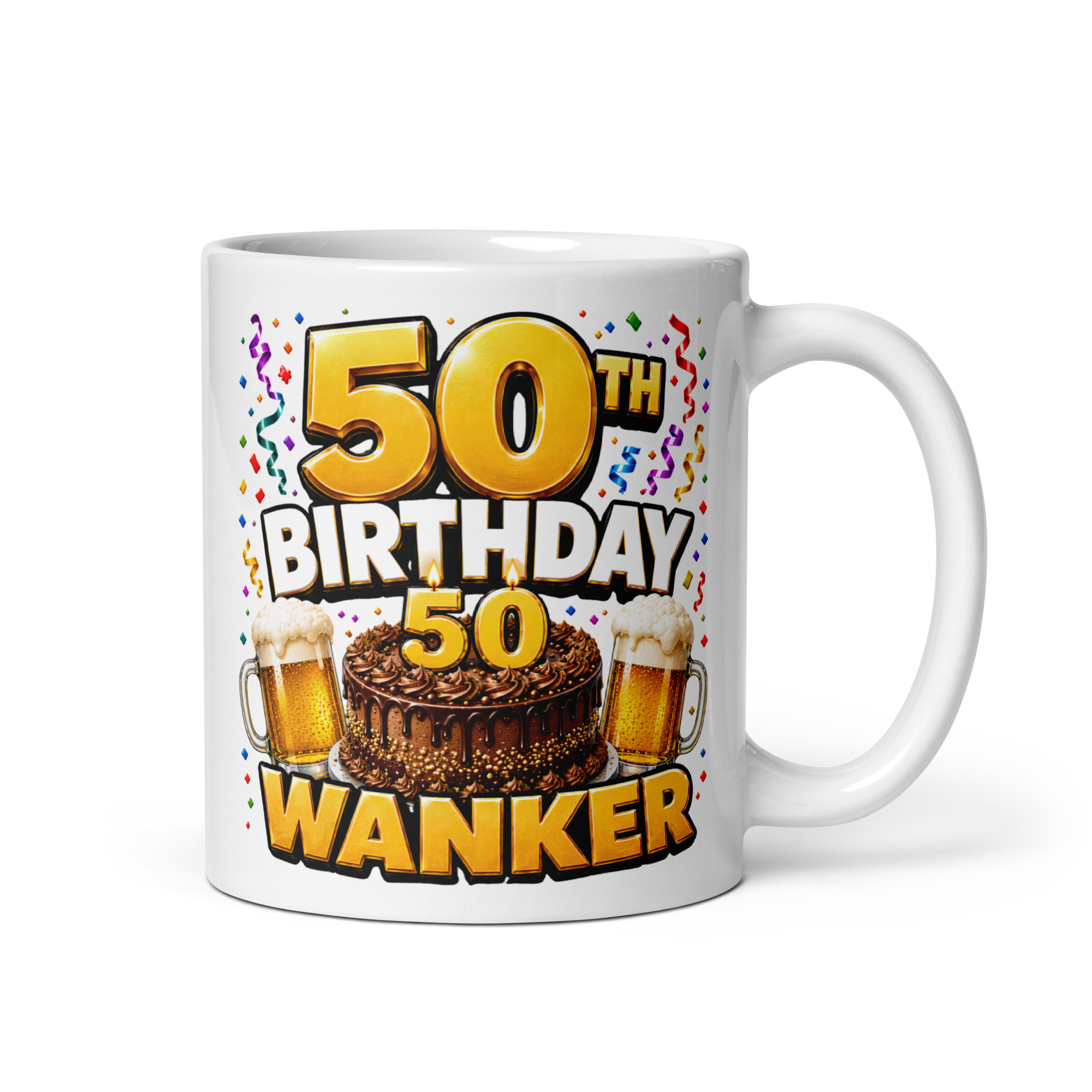 50th Birthday Wanker Mug Funny Rude Mugs