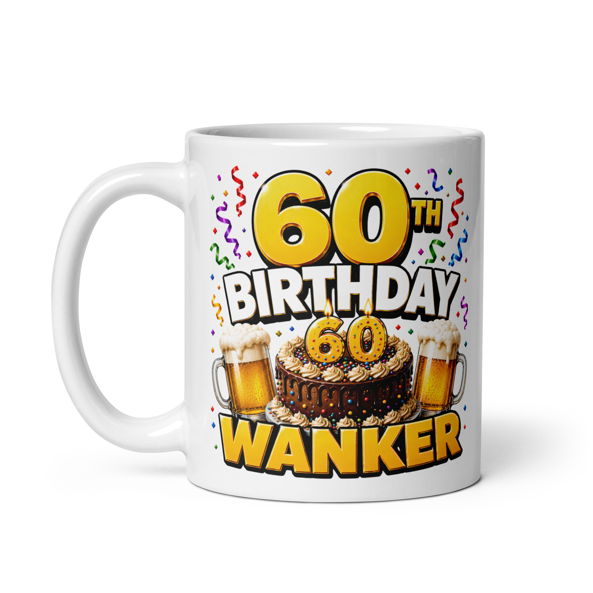 60th Birthday Wanker Mug Funny Rude Mugs