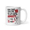 Funny 18th Birthday Mug Yes Nob Cheeky Gift Mugs