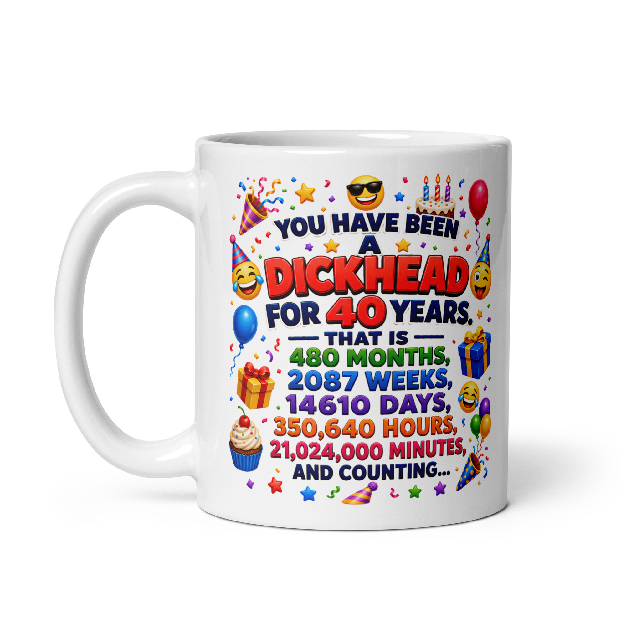Funny 40th Birthday Mug For A Dickhead Mate