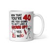 Funny 40th Birthday Mug Yes Nob Cheeky Gift Mugs