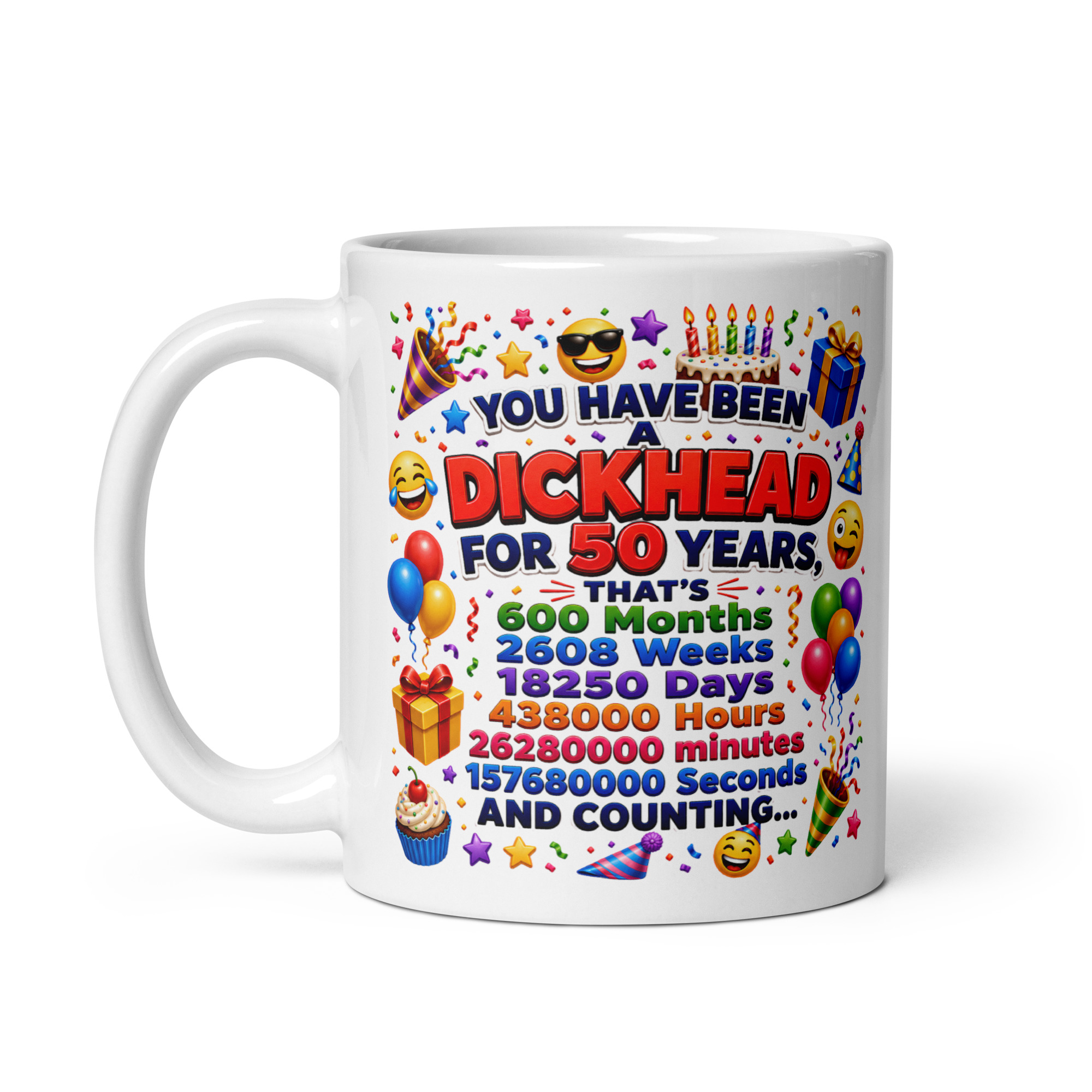 Funny 50th Birthday Mug For A Dickhead Mate