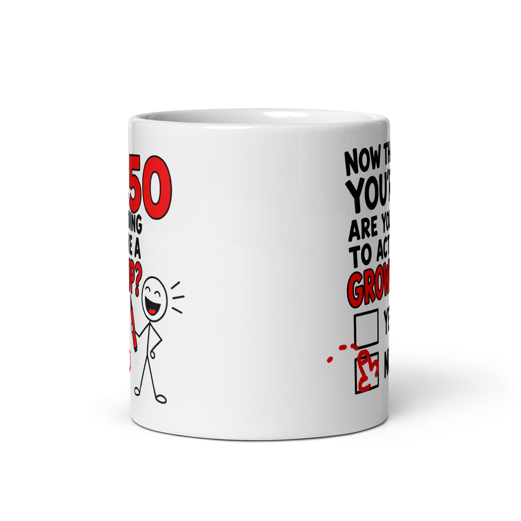 Funny 50th Birthday Mug Yes Nob Cheeky Gift Mugs