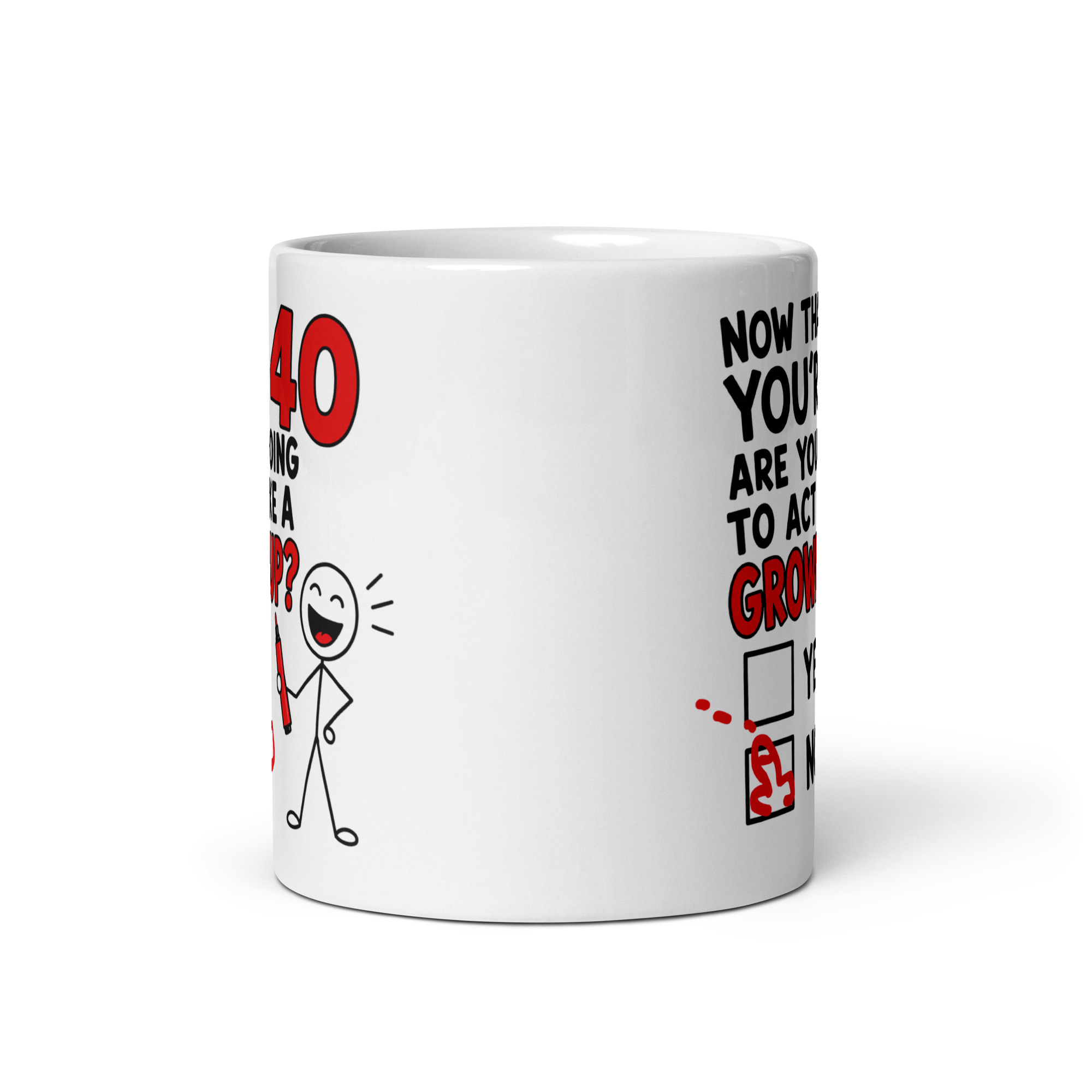 Funny 40th Birthday Mug Yes Nob Cheeky Gift Mugs